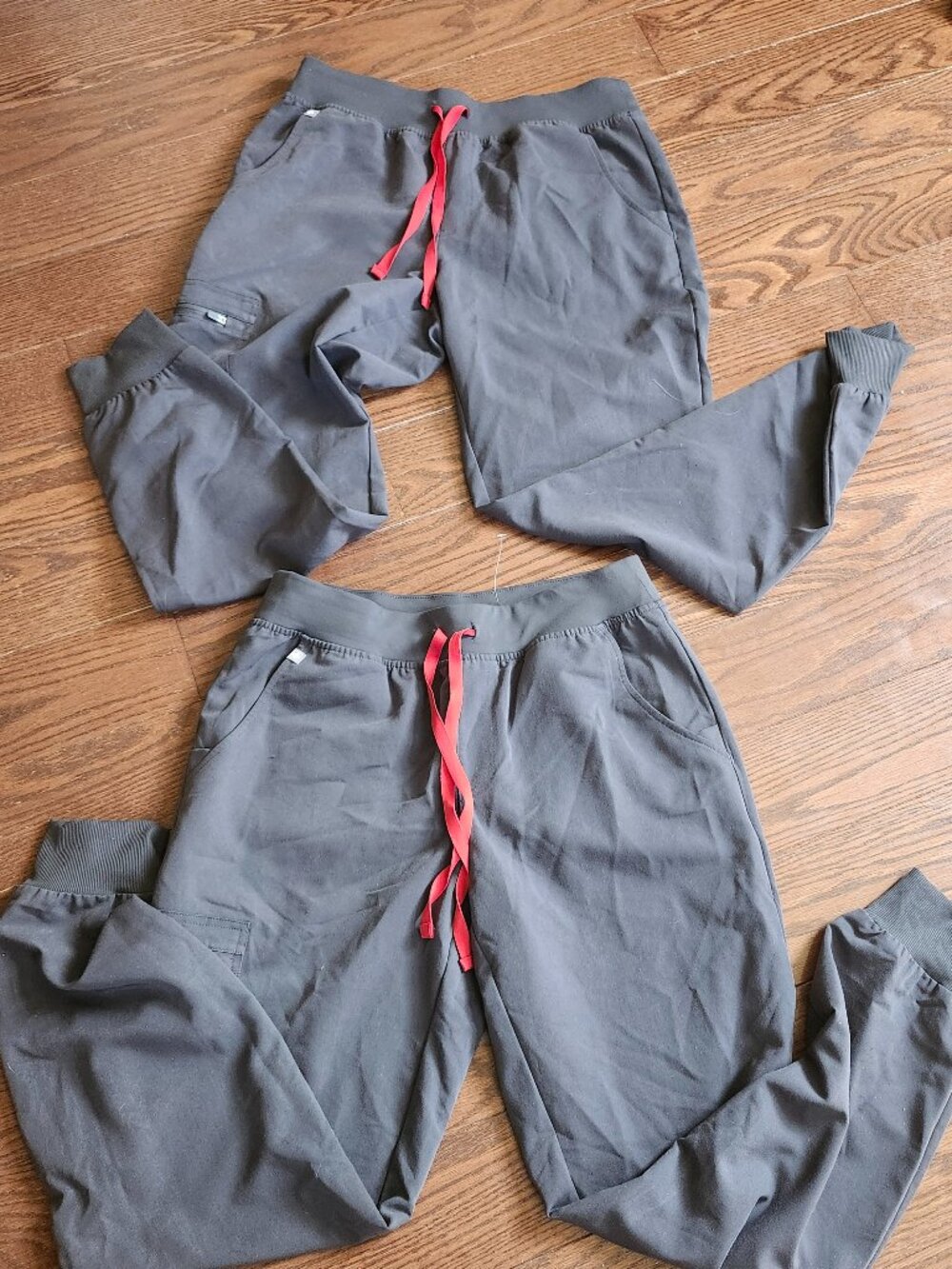 2 Pairs of Figs Scrub Pants Women's S Grey Jogger Drawstring Technical Workwear